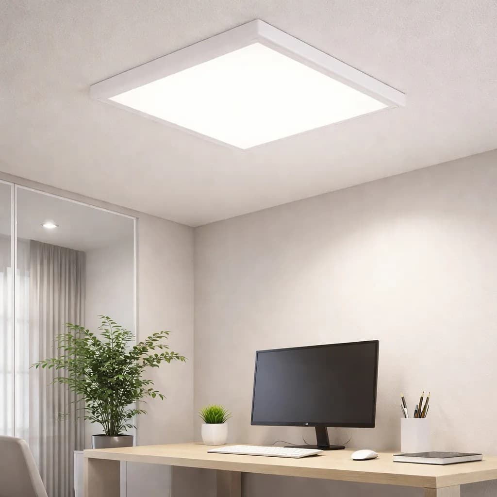 Painel Plafon Led Sobrepor Slim 36w Quadrado 40x40 Luminária Teto 6500K - Branco