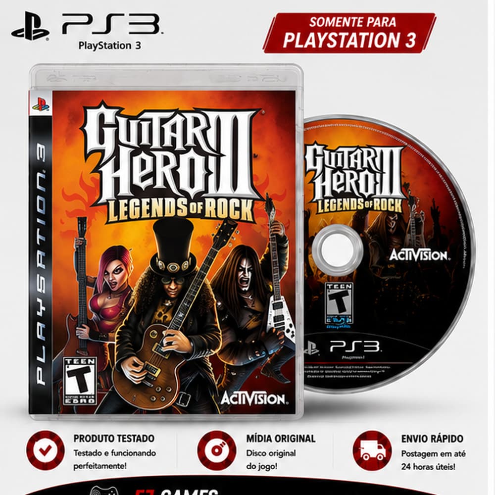 Jogo Guitar Hero 3 Midia Fisica Original Sony Ps3 Playstation 3
