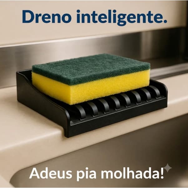 Suporte de Pia para Esponja com Dreno – Organização de Cozinha - Escorredor de louça organizador de pia