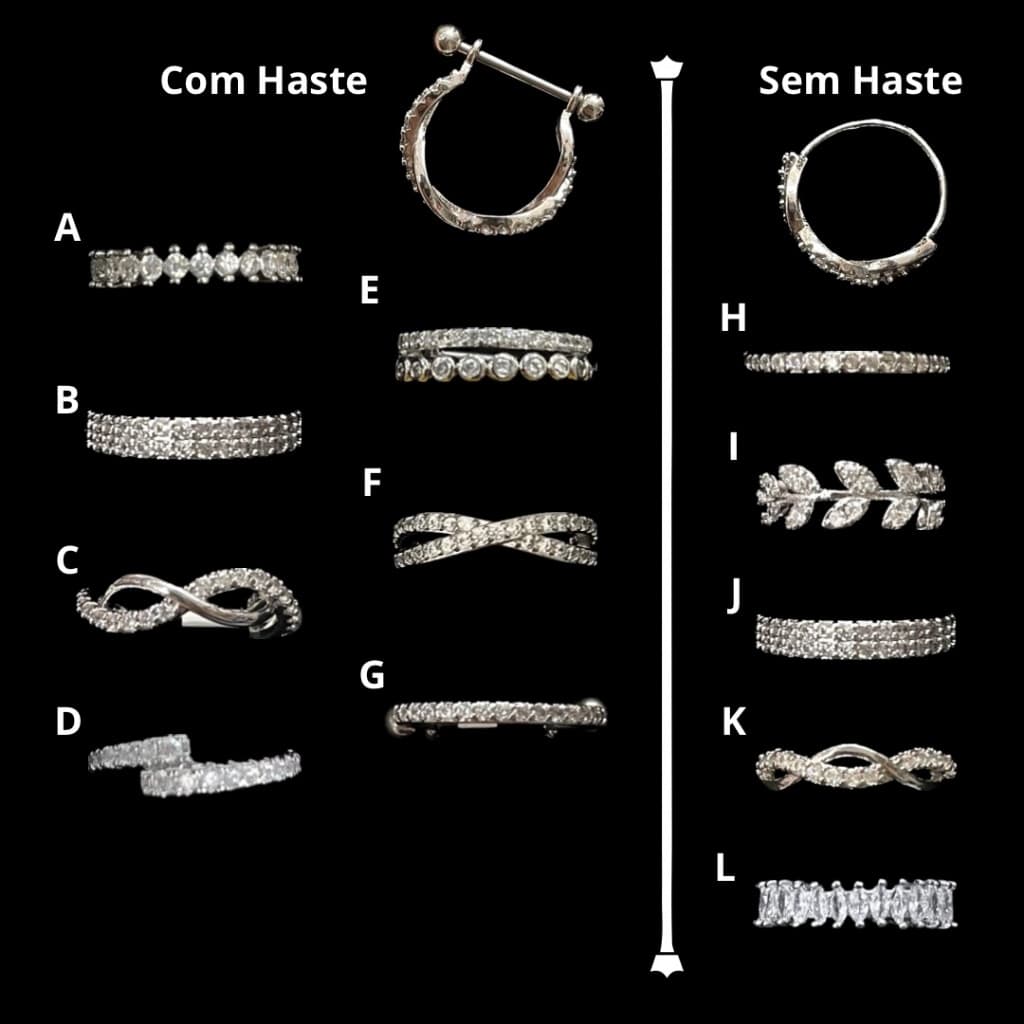 Piercing Conch em Aço Cirúrgico Inoxidável Banhado