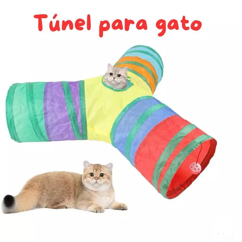 Tunel Colorido Y Para Gatos Brinquedo Divertido Estimulante Resistente Dobravel