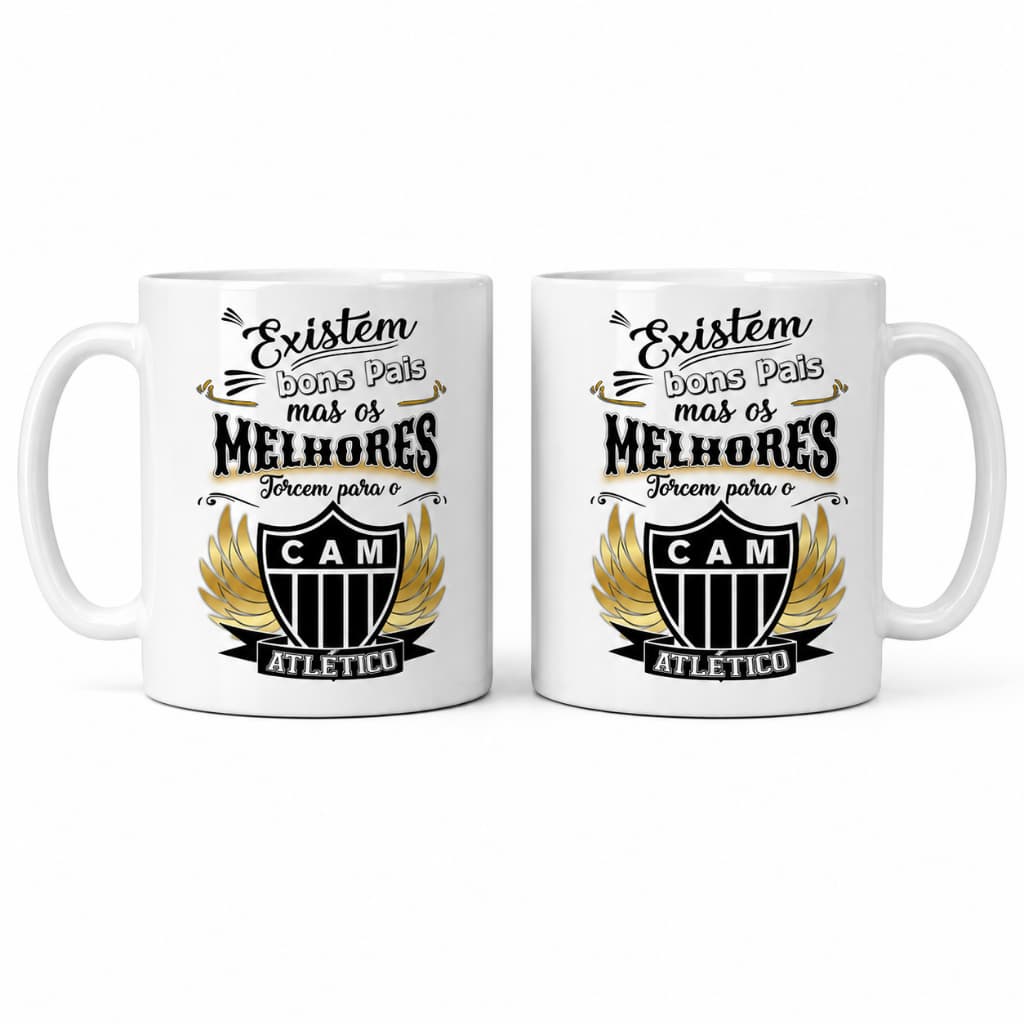 Caneca Dia dos Pais Atlético Mineiro Galo 325ml | Presente para Pai Torcedor do CAM