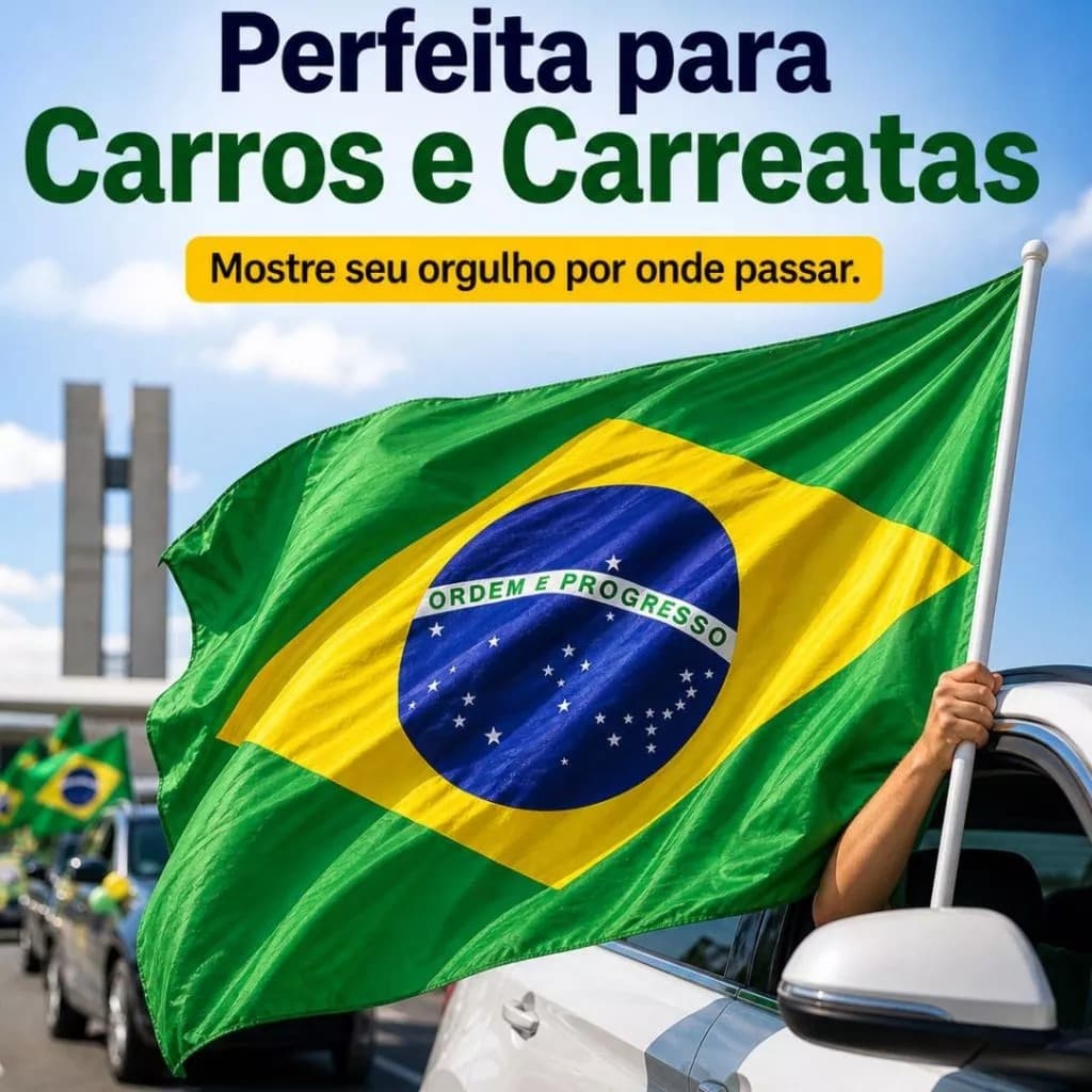 Bandeira do Brasil  Grande 1,50m x 0,90m | Cores Fortes e Nítidas | Oficial para Eventos | Decoração