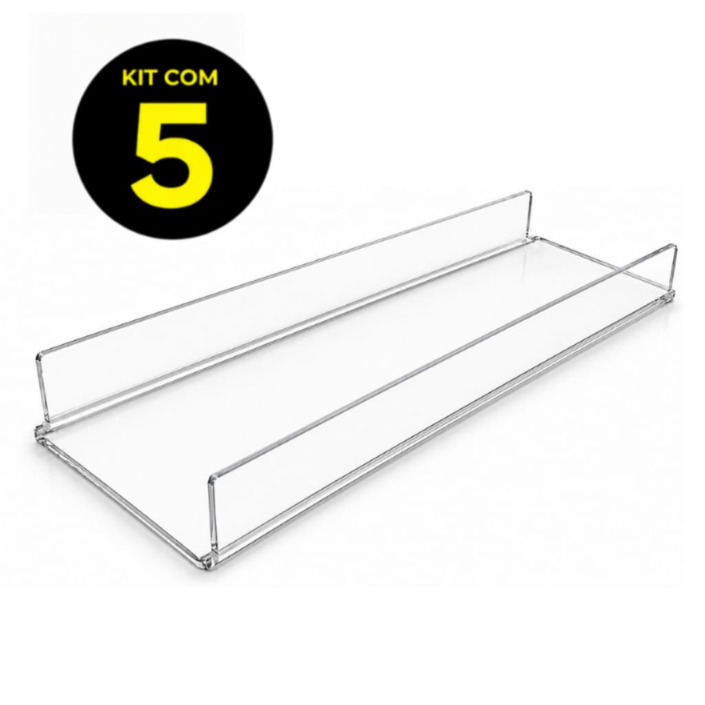 Kit 5 Tampa Slice Cake Bolo Forma Acrílico 30x10 Transparente 3mm Para Bolo