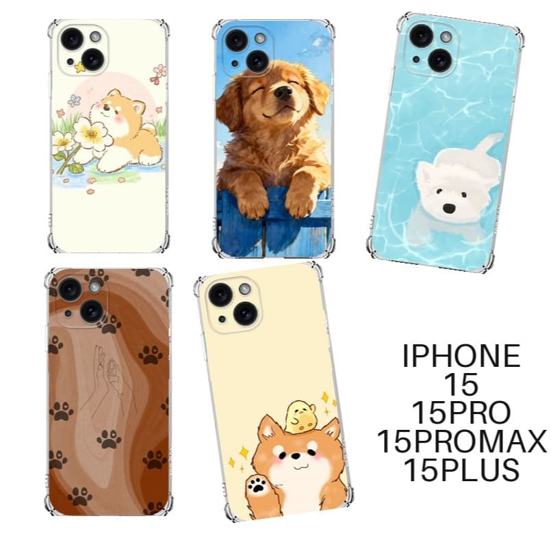 Capinhas de Celular TPU Iphone 15 15 Plus 15 Pro 15 Pro Max Cachorros Fofos Filhotes Filhotinhos Proteção Anti-Impacto