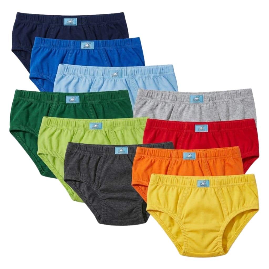 Kit Cueca Infantil 100% Algodão Menino Slip forradas Macia Confortável Lisas P M G GG