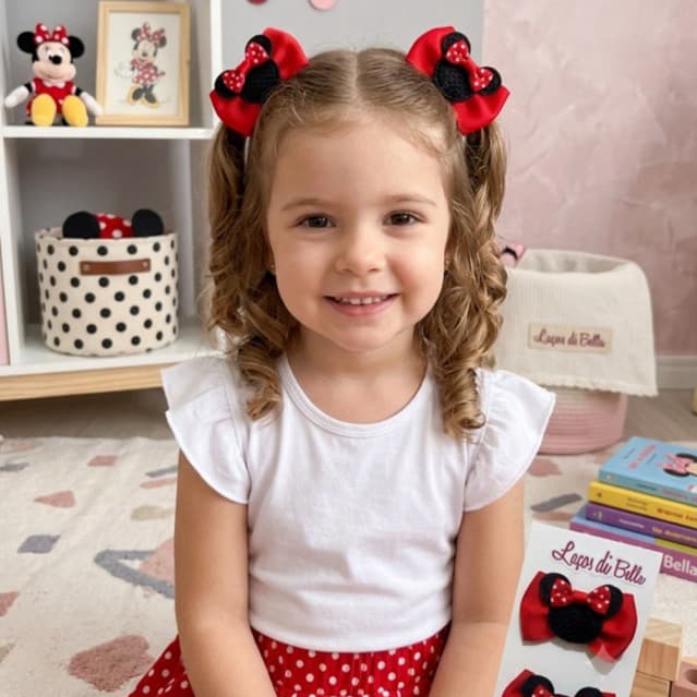 Laço Minnie Vermelha Par de Laço Minnie Vermelha Faixinha baby Minnie Vernelha Faixinha RN Minnie