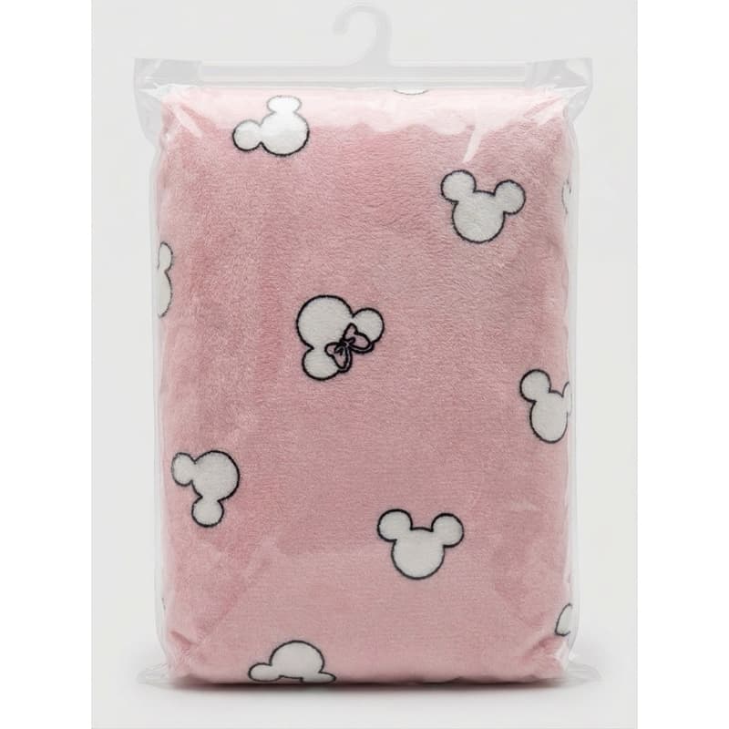 Manta Cobertor Sherpa Fleece Plush Carneirinho 80cm x 80cm Minnie Menina Rosa bebê claro