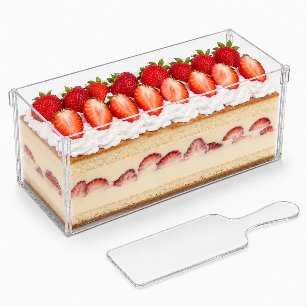 Forma Slice Cake 30x10x10 Acrílico Fatia Bolo Confeitaria Formas Transparente