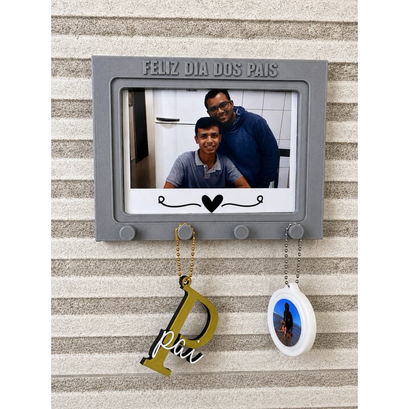Porta-Chaves Personalizado com Porta-Retrato – Feliz Dia dos Pais | Presente Criativo e Exclusivo