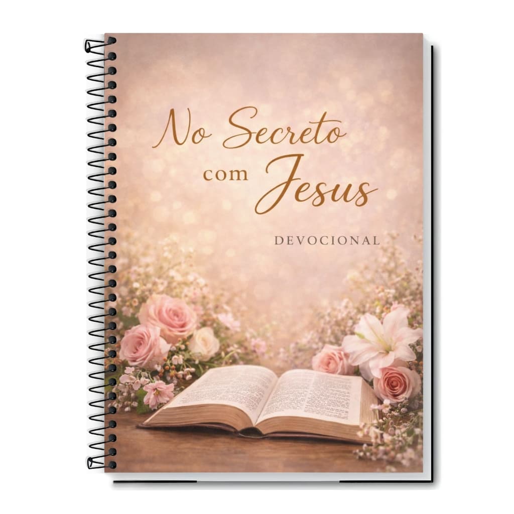 Caderno Universitário Cristão | Devocional Feminino | Capa Dura & Espiral 1,10,15 e 20 Matérias