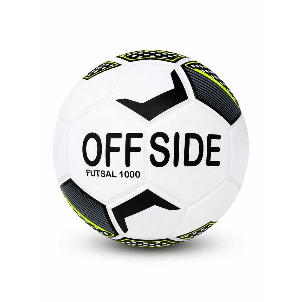 Bola de Futsal Off Side Futsal 1000 PU Oficial Costurada Alta Resistência Branco e Preto