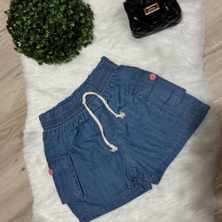 Shorts Cargo Jeans Molinho Meninas  02 ao 06 anos