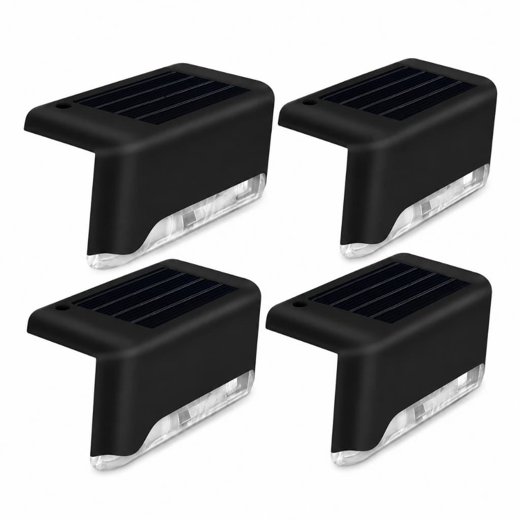 Kit 4 Luminária Solar LED Sobrepor Balizador para Escada Deck Degrau Sem Fios Prova D'água