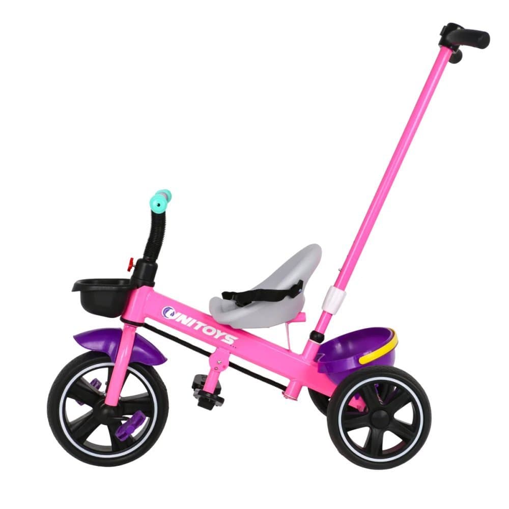 TRICICLO INFANTIL ROSA CADEIRINHA EMPURRADOR