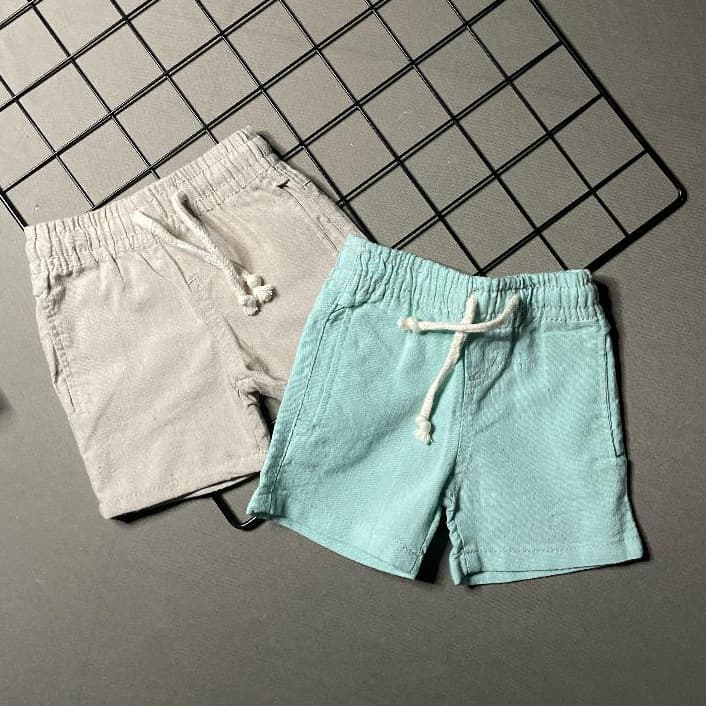 Kit 2 Shorts Linho Recém Nascido Mauricinho Infantil