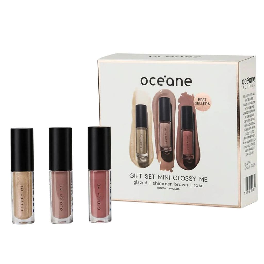 Kit de Presente Océane Edition Mini Trio De Brilho Labiais 1g Rosa