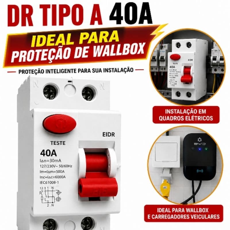Dr Tipo A 40a Classe A Instalação Wallbox Carro Eletrico Idr