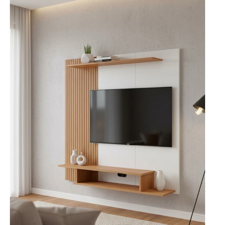 Painel para TV até 43 Polegadas Mônaco com Prateleira  Moderno