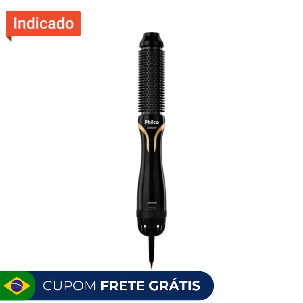 Escova Secadora Philco Íons Tourmaline 1300W PES33A - Bivolt