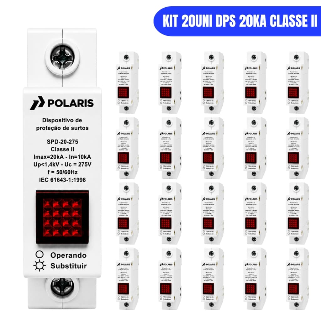 Dispositivo De Surto 20ka 275v Classe 2 Monofásico Dps 20uni