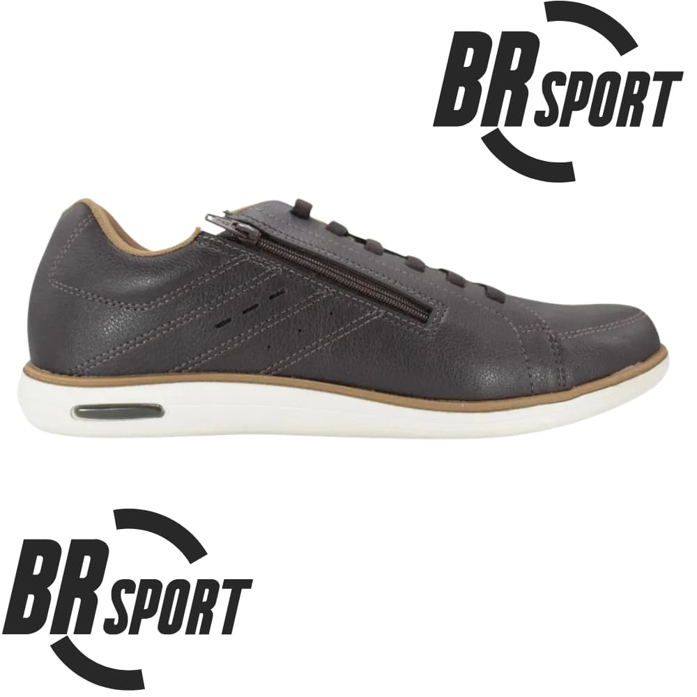 Sapatênis Masculino Br Sport Zíper 2272.203 Calce Fácil Confortável Sapato Casual Masculino Sem Cadarço Tr