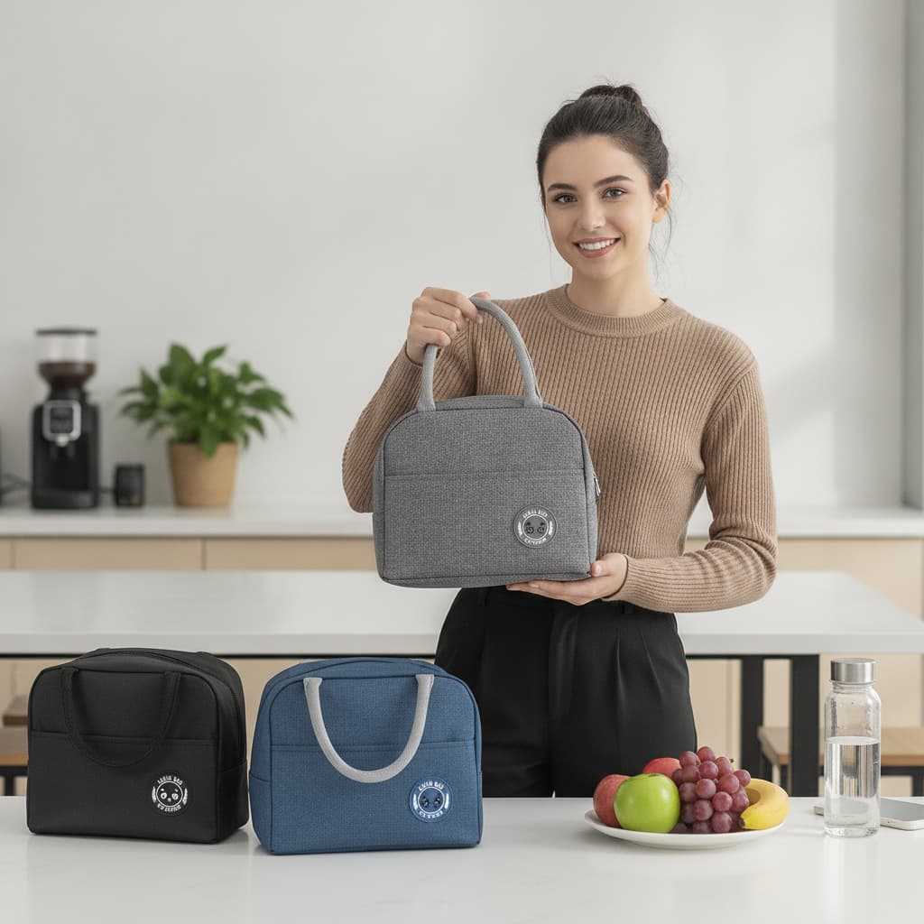 Bolsa Térmica Lancheira Marmita Impermeável Com Bolso Lateral
