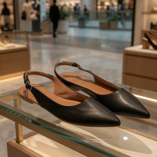 Sapatilha Slingback Feminina Rasteira Bico Fino Confortável Elegante