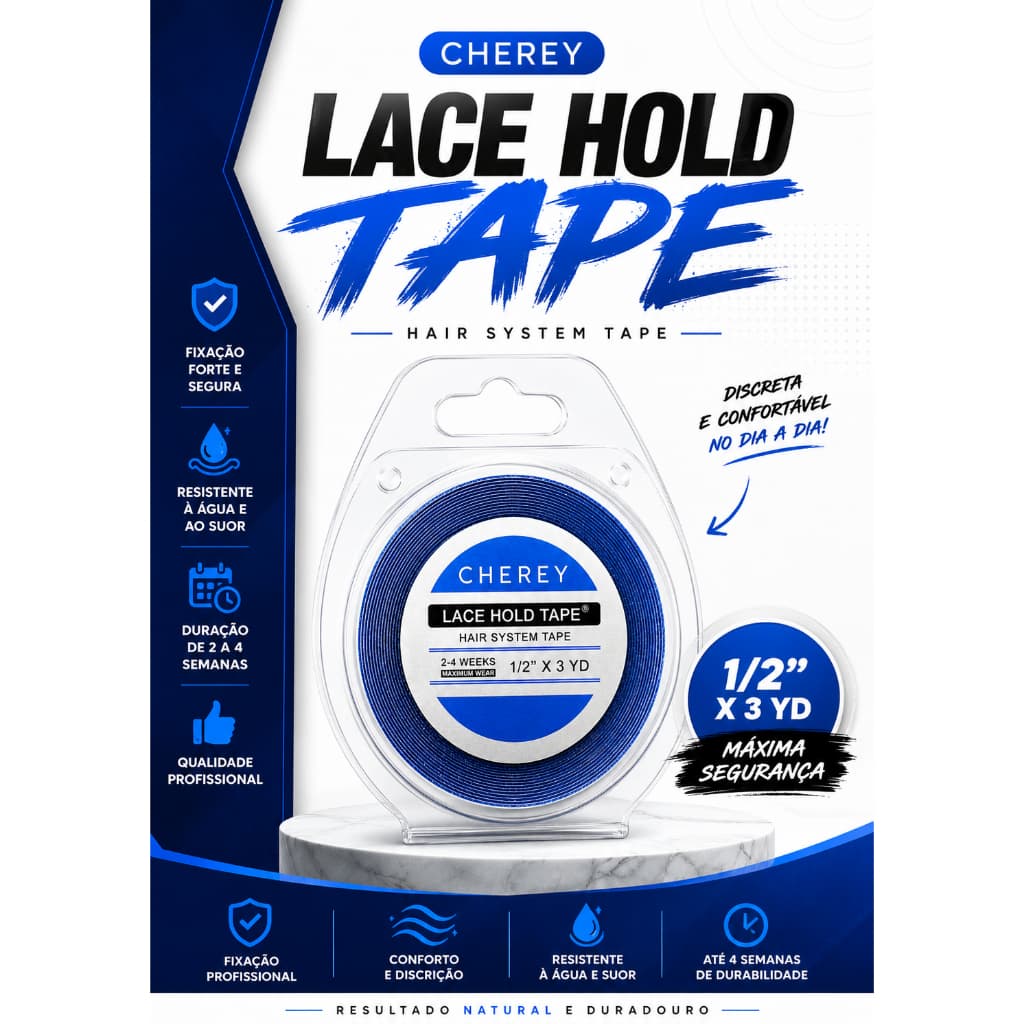 Fita Lace Front Original 36 Metros Azul Fita Adesiva Mega Hair Laces Perucas Implantes - Envio Imediato