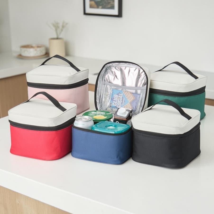 Bolsa Térmica 5L Nylon Lancheira Térmica para Marmita Comida Almoço Bolsa com Bolso Telado e Alça