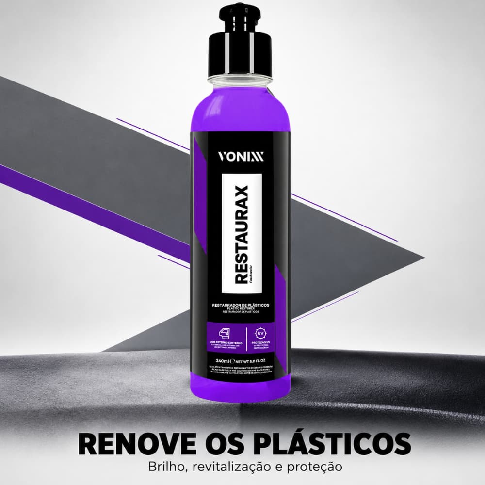 Restaurax Vonixx 240ml Restaurador de Plásticos Automotivos Painel Para-choque e Carenagem Original