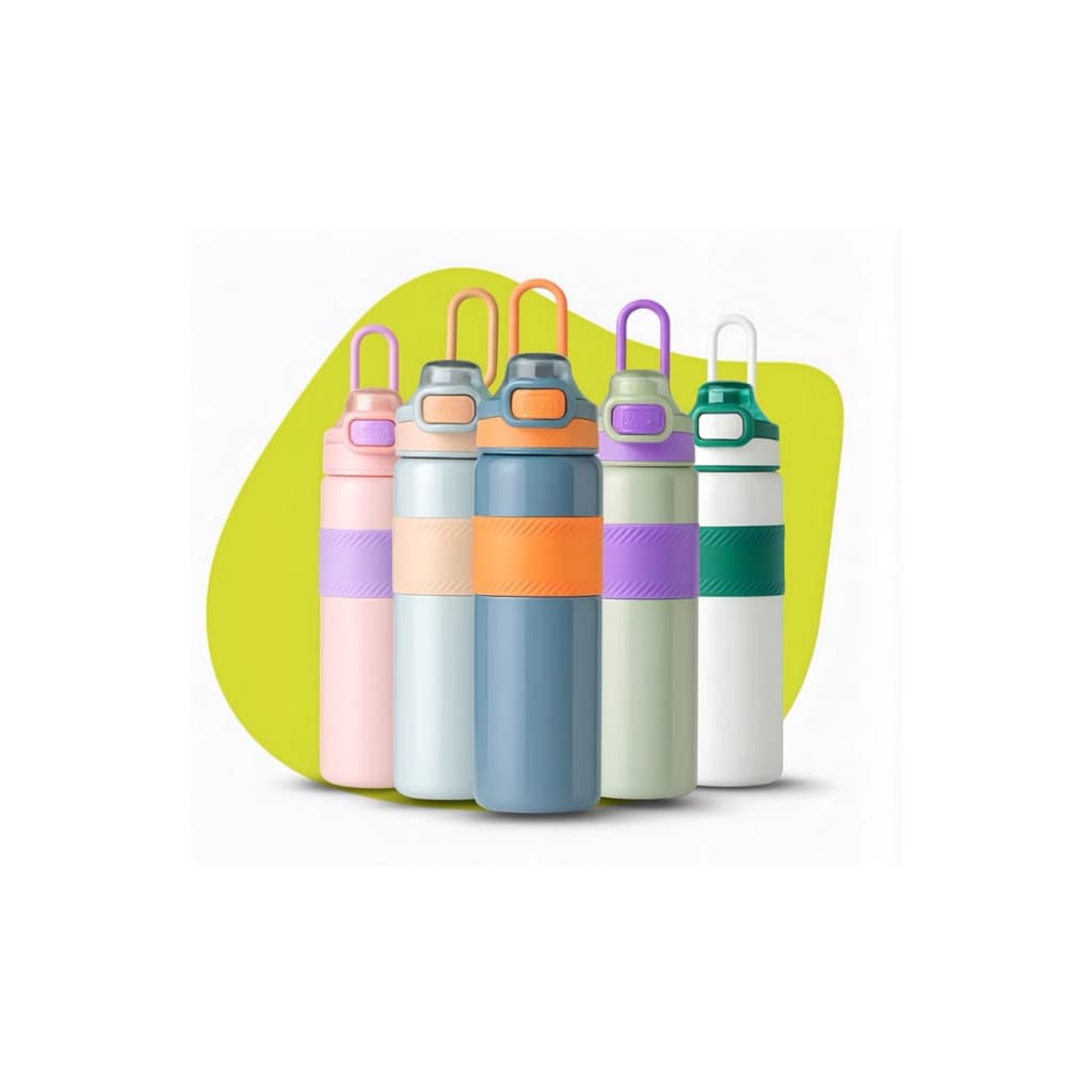Garrafa Térmica 750ML com Tampa Flip e Canudo