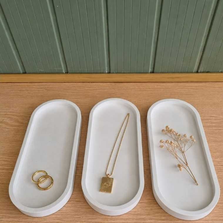 Kit 3  Porta Joias Minimalista Asthetic | Bandeja Decorativa | Porta Anéis | Expositor |