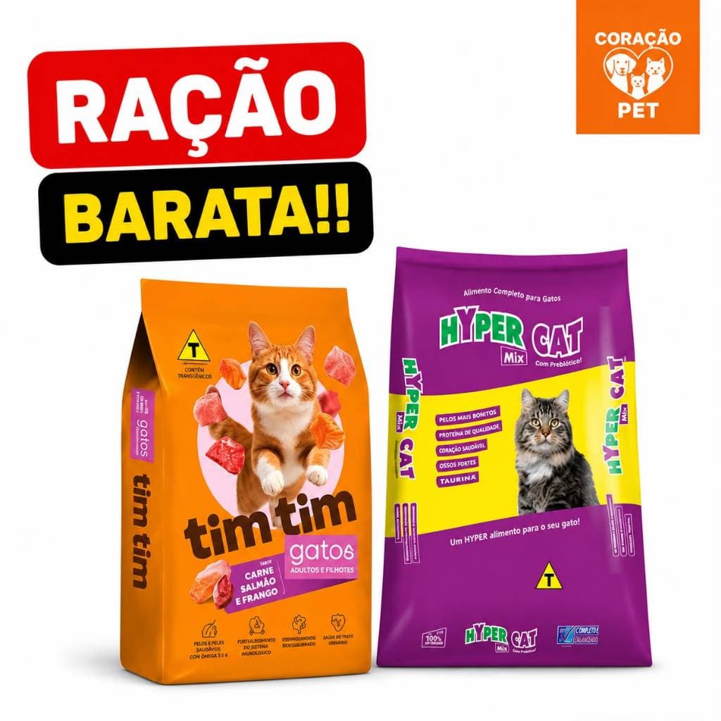 RAÇÃO TIM TIM GATOS BARATA!!! 10/25KG