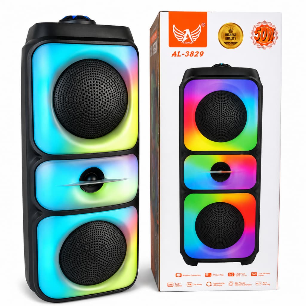 Caixa de som Blutooth Led Colorido Usb Rádio FM com som potente 50W ALTOMEX RESISTENTE