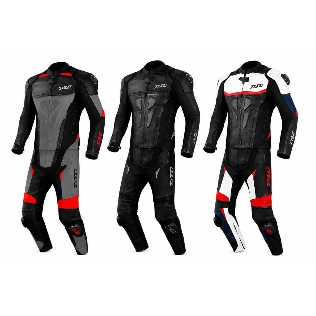 Macacao X11 Motociclista Speed 2 Couro Pista 2 Pecas Masculino