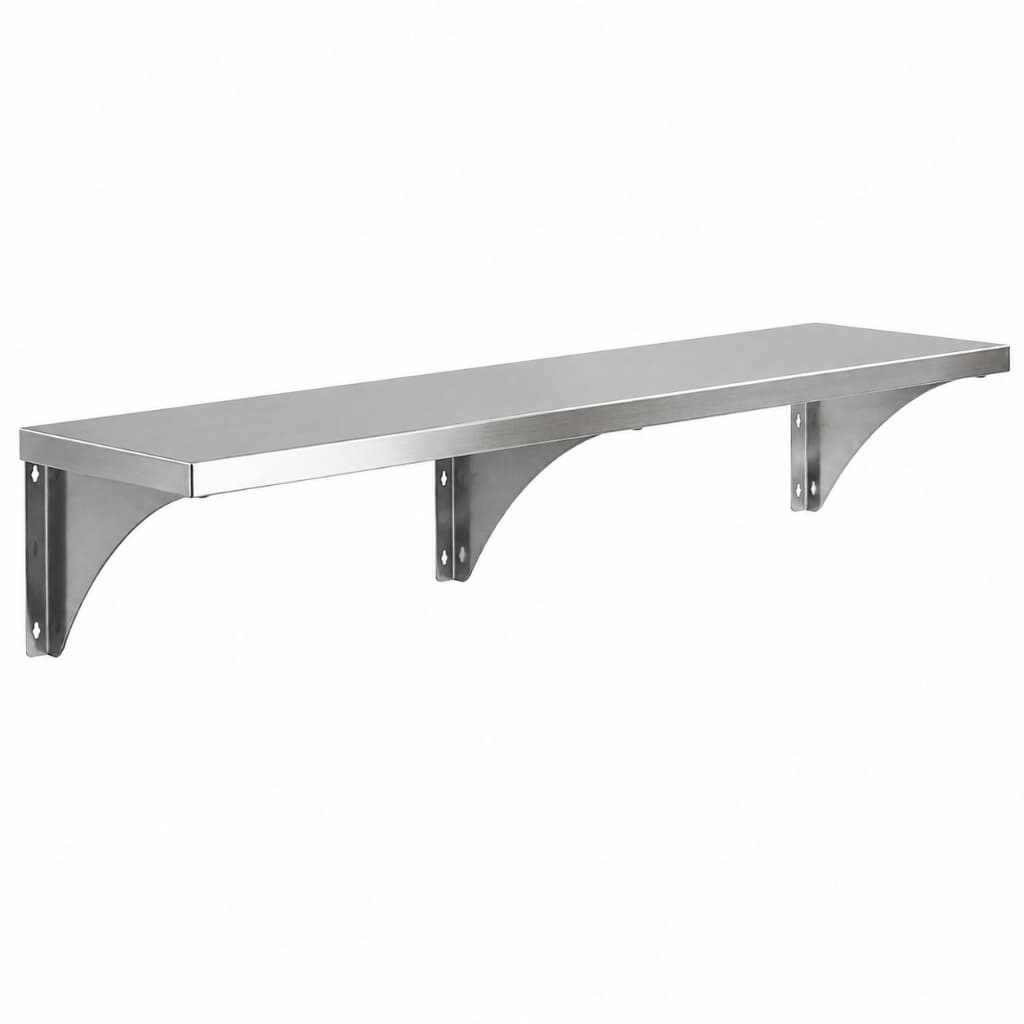 Prateleira Aérea Inox 120x40cm Com Mão Francesa Reforçada Industrial Cozinha Profissional