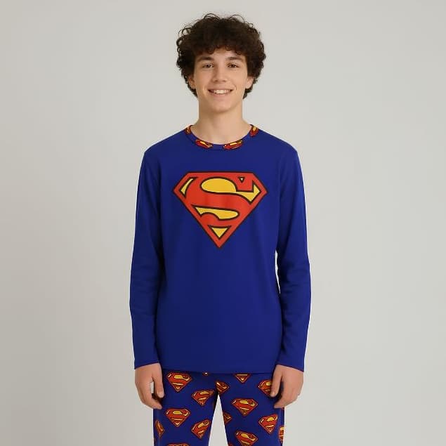 Pijama Juvenil Masculino Personagem Manga Longa Calça Cumprida Quentinho Macio Inverno Frio