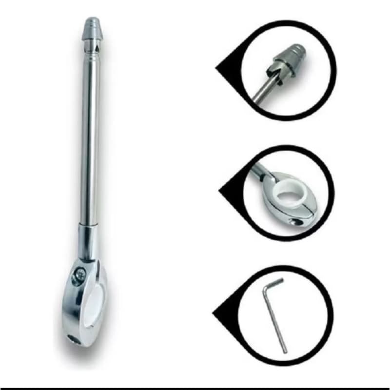 Antena Corta pipa cromada para moto