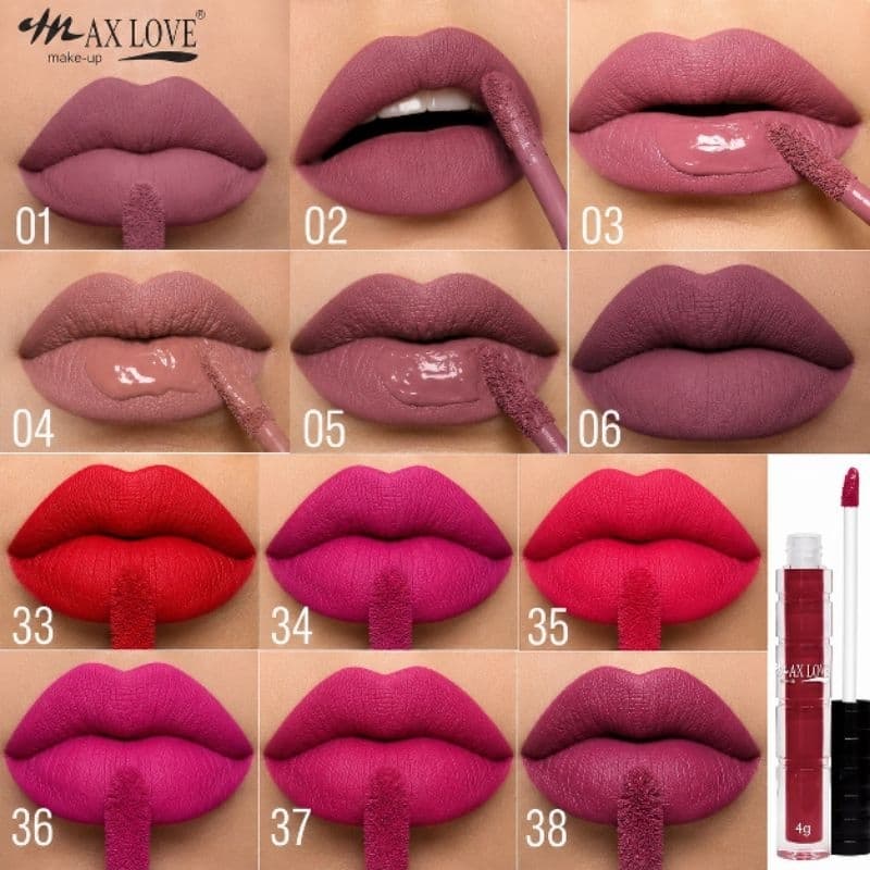 Batom Líquido Matte Max Love Longa Duração Resistente A Água