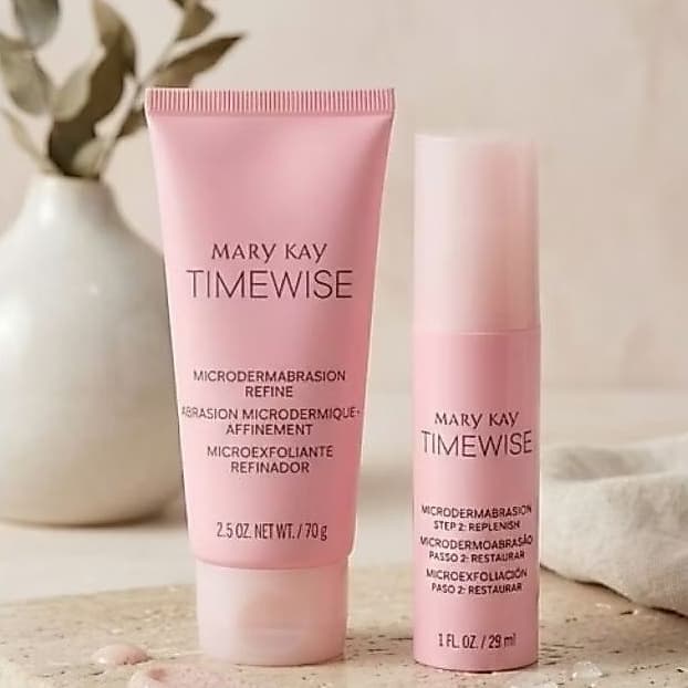 Kit Time Wise de microdermoabrasão Passo 1 e 2 Refinar e Restaurar mary kay -  sensação do pelling de cristal sem acido