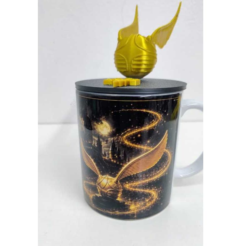 Caneca Pomo de Ouro Com Tampa Personalizada Presente Geek