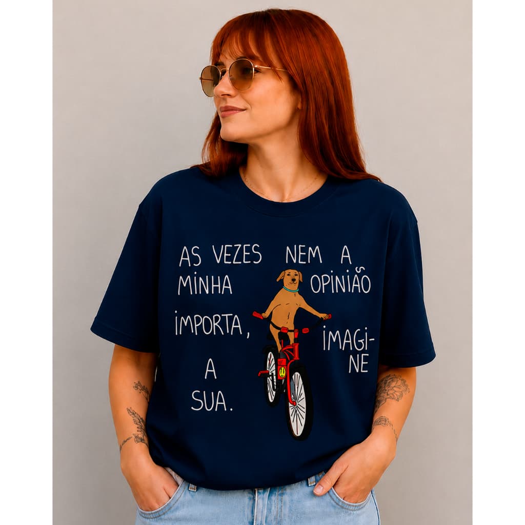 Camiseta Feminina T-Shirt Alta Qualidade 100% Algoodão Frases e Cachorro Estilosa Premium