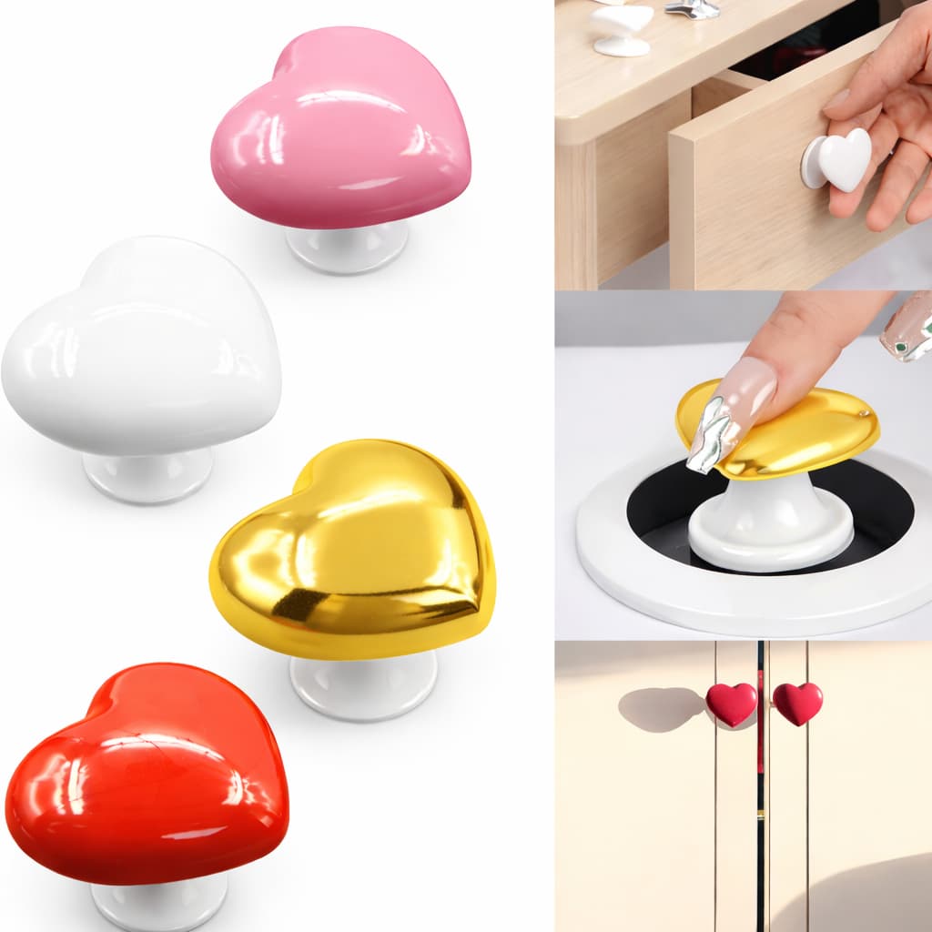 Botão de Pressão Para Vaso Sanitário Coração Decorativo Para Banheiro e Armário
