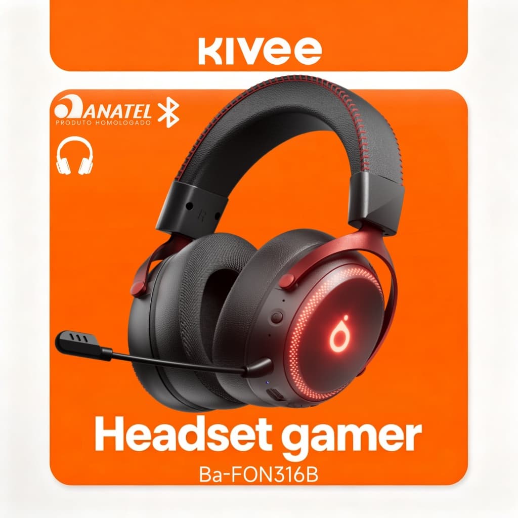 Kivee Sem fio Headset gamer Fone Bluetooth Com Microfone Com 2.4G Adaptador Original FON316A