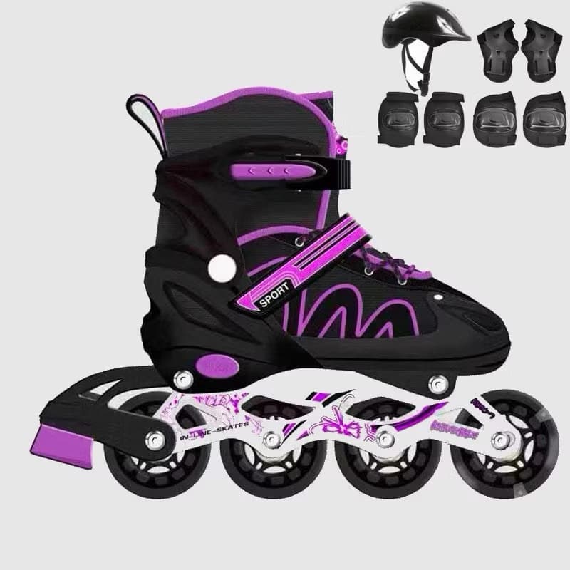 Patins Inline Infantil com Luz LED nas Rodas, Ajuste de Tamanho