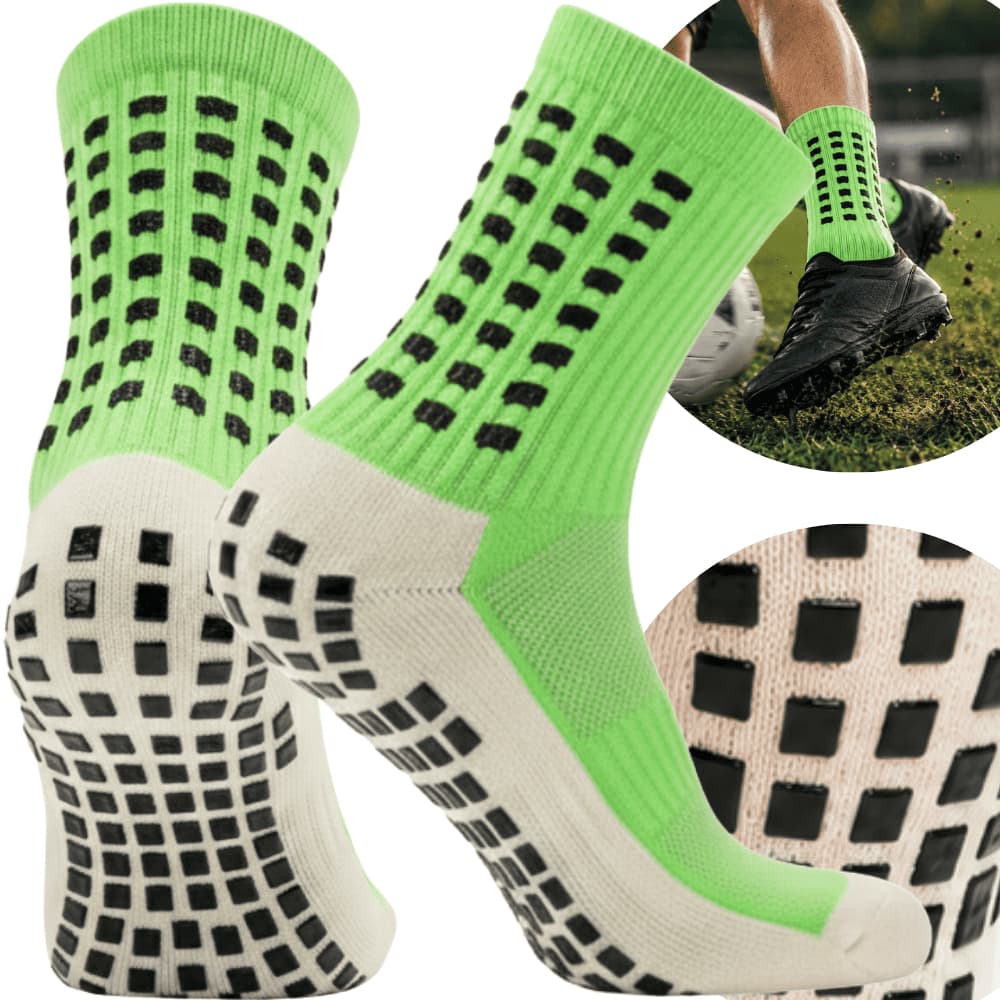Meia De Futebol Antiderrapante Esportiva Algodão Cano Profissional Grip Socks