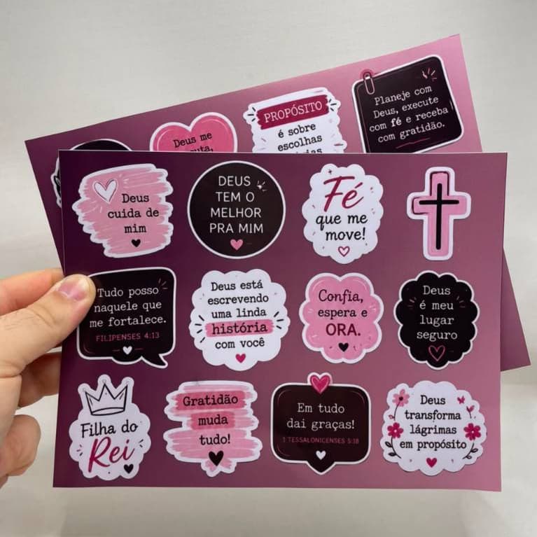 Cartela Adesivo Biblico Frases e versiculos sticker adesivo vinil a prova D'agua