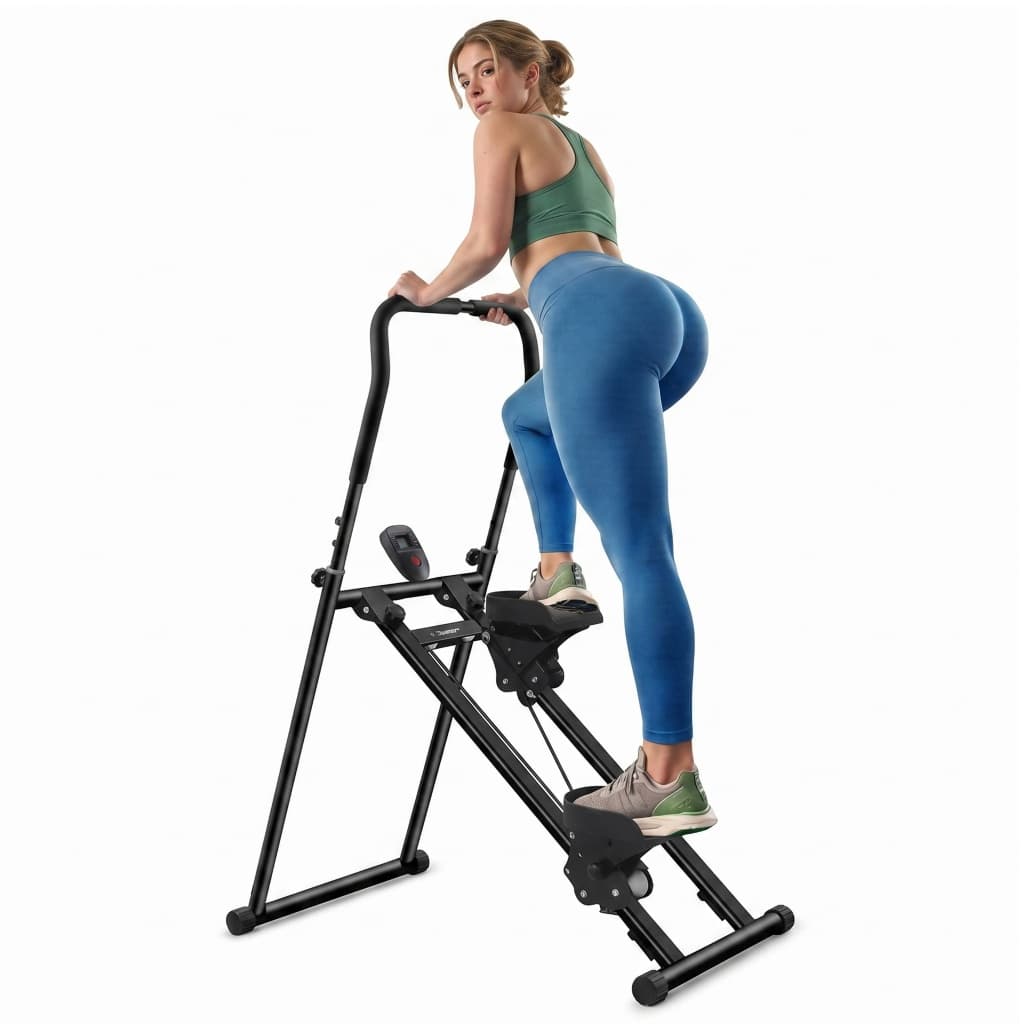 Simulador de Caminhada e Escada Vertical Eagle Force Com Monitor LCD 3 Níveis de Inclinação