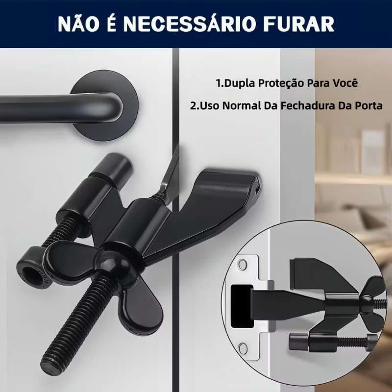 Fechadura Trava Portátil De Segurança De Porta Hotel Motel Aço Inox Tranca Ajustavel Viagens Quarto Anti Roubo ZMQ5210